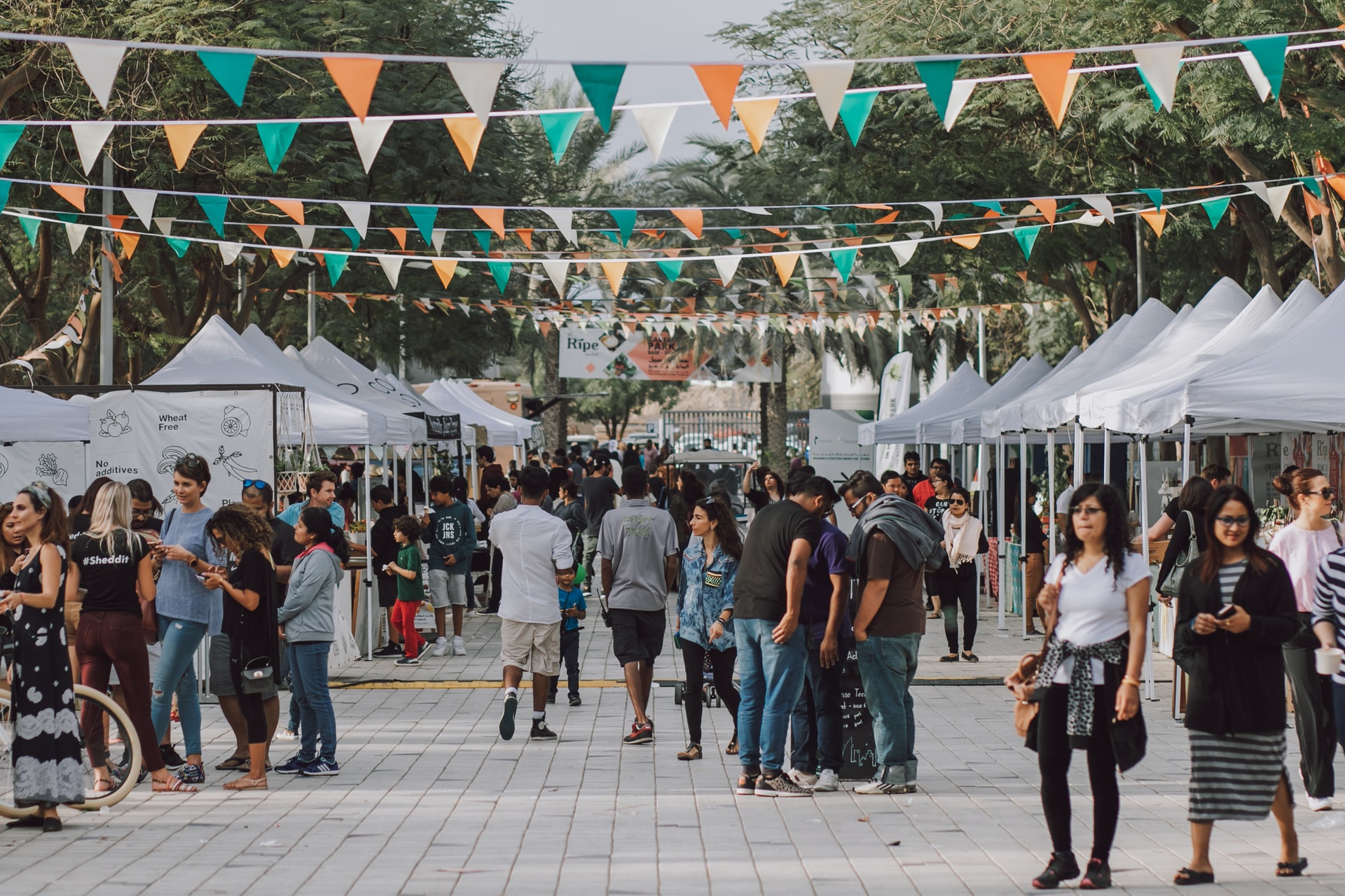 People outside at an event