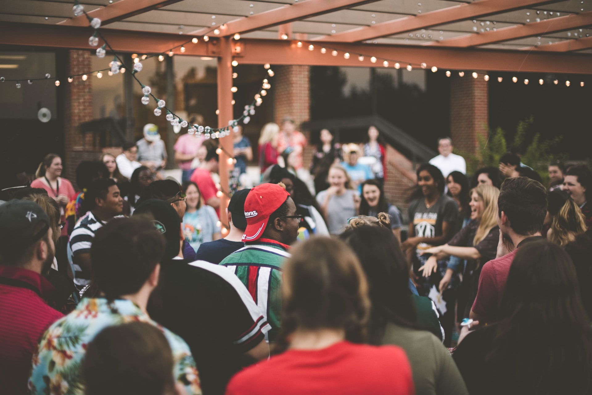 People outside at an event